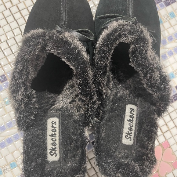 Skechers Women's Black Faux Fur Y2K Mules - Picture 5 of 7